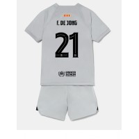 Fotbalové Dres Barcelona Frenkie de Jong #21 Dětské Alternativní 2022-23 Krátký Rukáv (+ trenýrky)